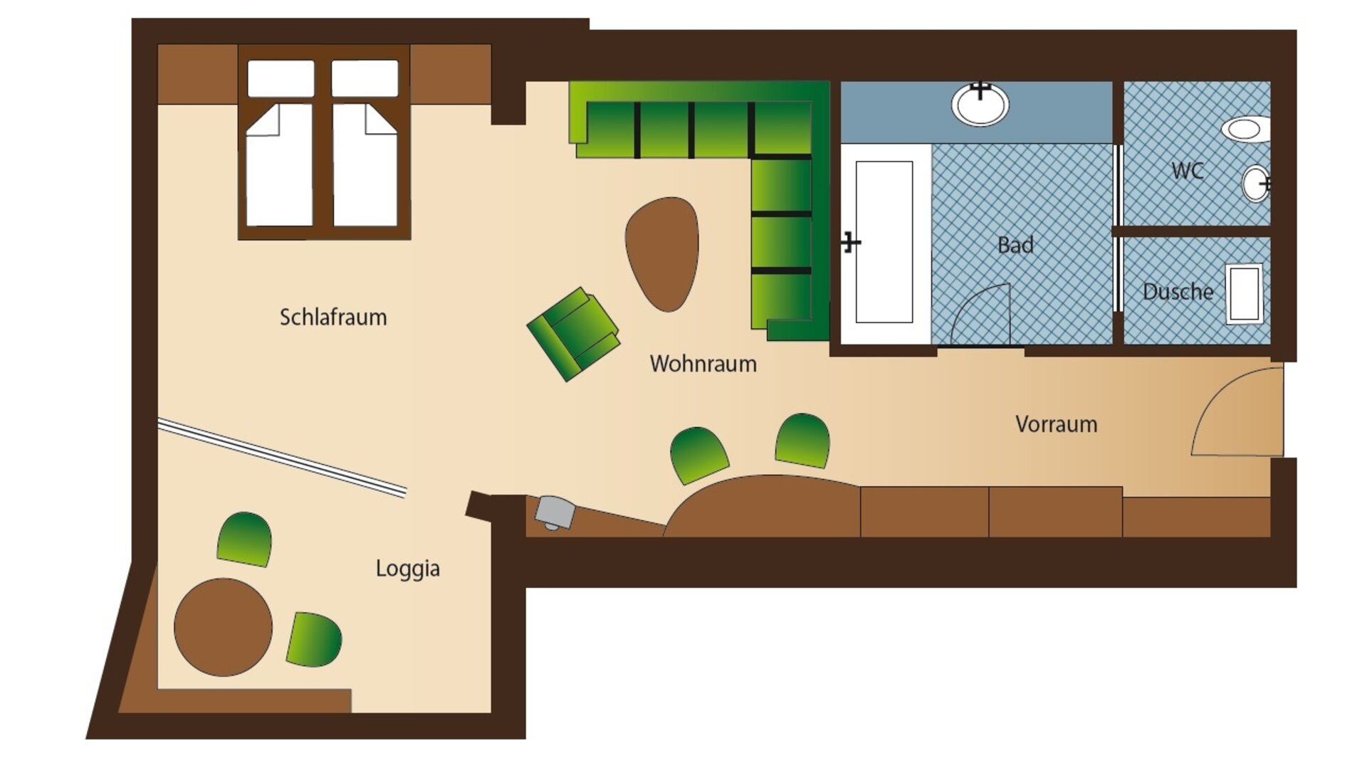 Junior Suite Süd – Grundriss